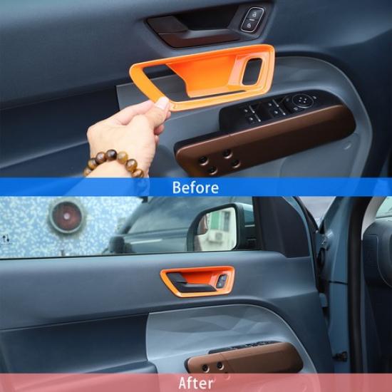 For Ford Maverick   Orange ABS Inner Door Handle Frame Bowl Trim Cover