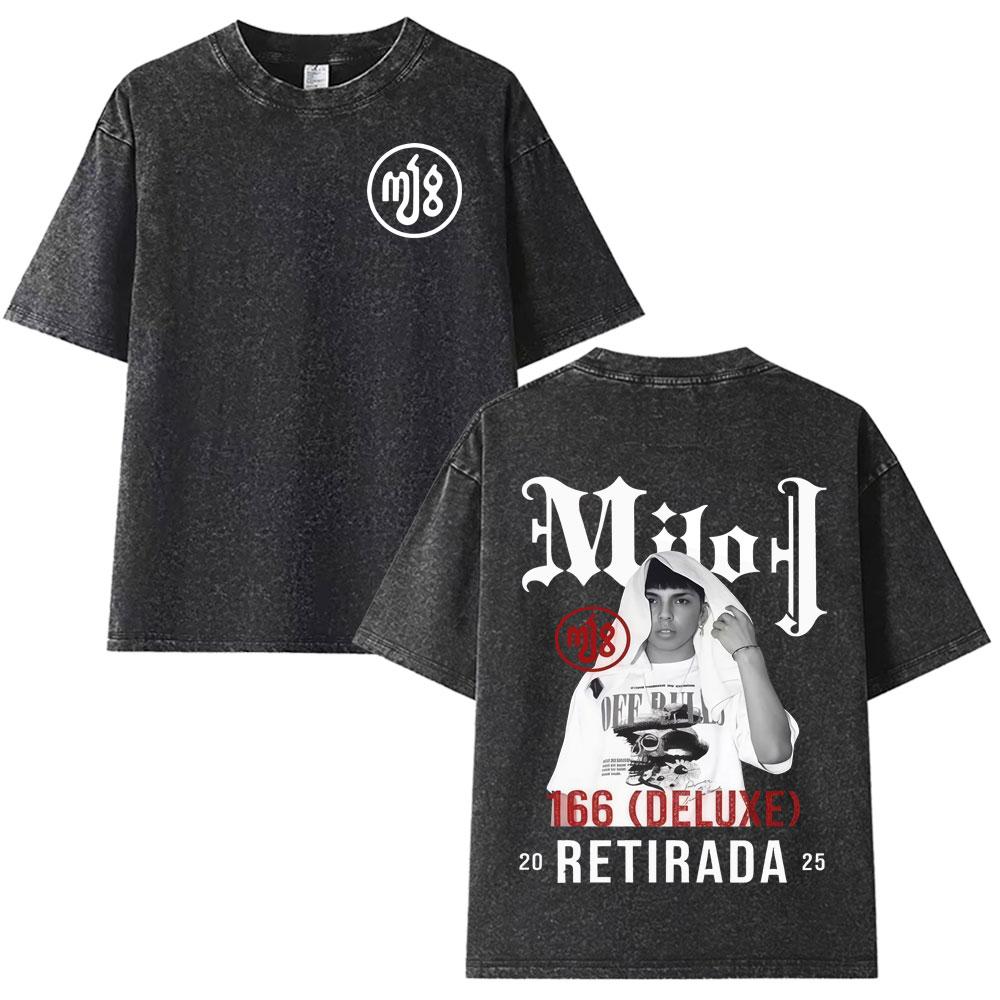Milo J  Album Casual Graphics Vintage Washed Tee Hip Hop Oversized T Shirt Mens Women Streetwear Short Sleeve Tshirts Unisex