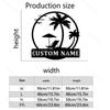Customizable Beach Metal Sign Silhouette Surname Decor Hot Sale for Porch Garden Home Restaurant Party