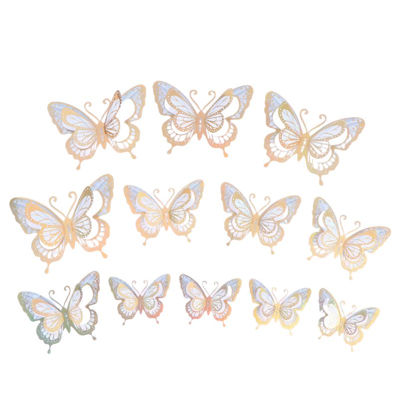 12Pcs Waterproof Butterfly Stickers Self Adhesive Ideal for Scrapbooking and DIY Projects