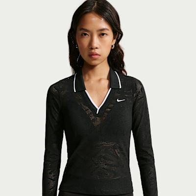 Nike T Shirts Women s Black/White Lapel XS