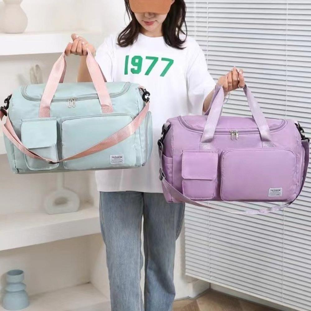 Sturdy Travel Luggage Bag Foldable Large Capacity Handbag Shoulder Bag Nylon Duffle Bag  Girl