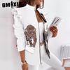 GMXIA Giacche e cappotti a maniche lunghe autunno inverno con stampa casual vintage a reticolo da donna