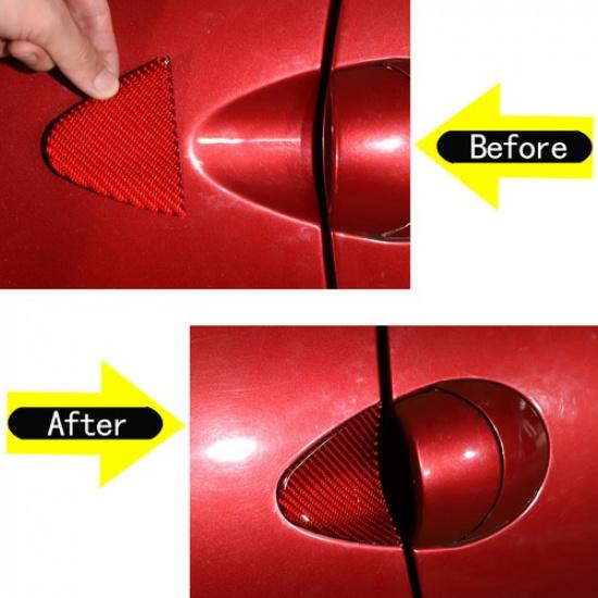 Red Carbon Fiber Exterior Door Bowl Sticker Trim For ECLIPSE 2006-2011