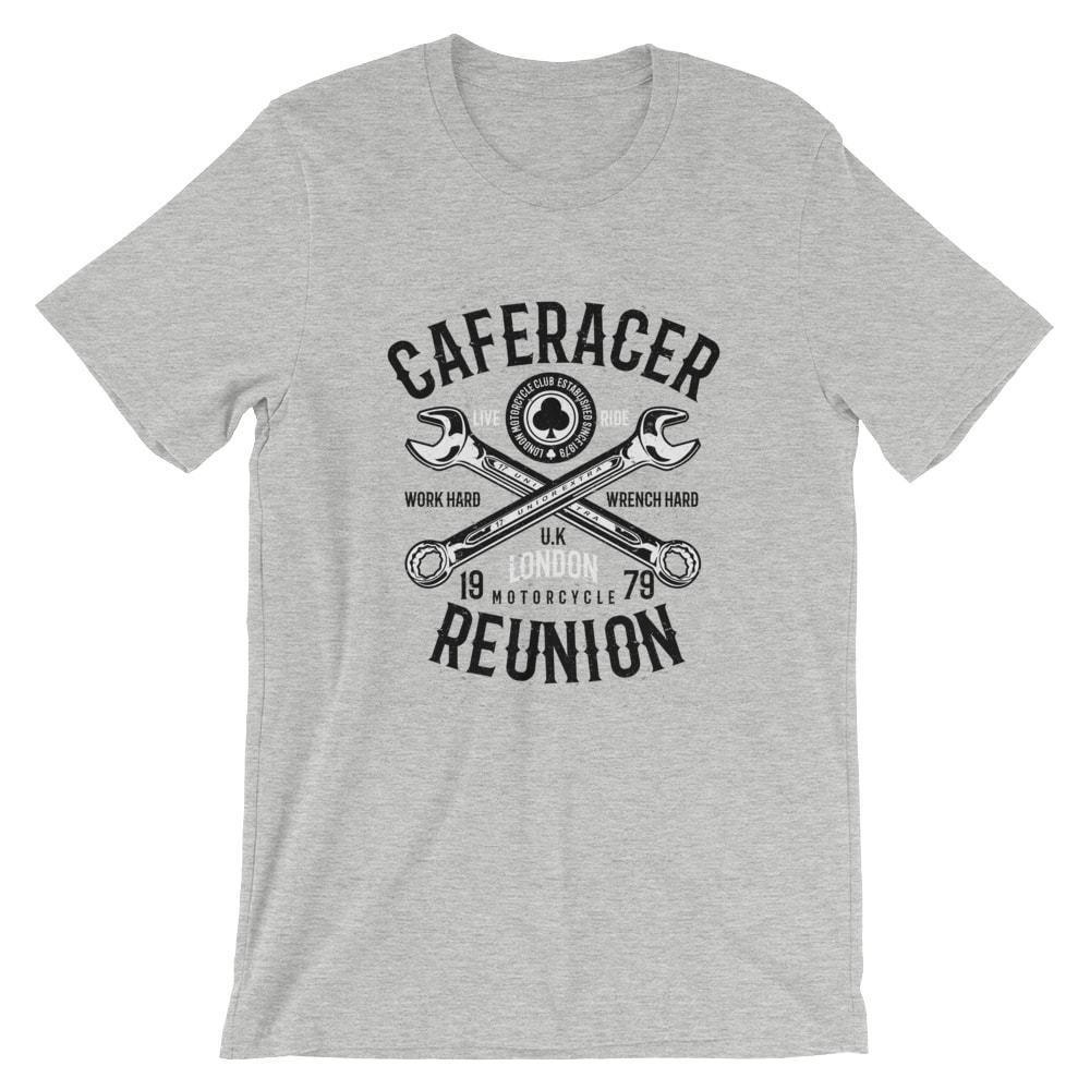 

Caferacer Reunion T-Shirt. Motorcycle Biker 100% Cotton Premium Tee NEW 4XL