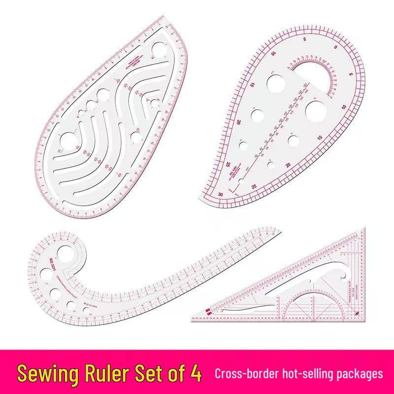 Multi-functional Sewing Ruler Set: Customizable Grading, Straight, & Curve Patterns for Pattern Making 55-66 cm