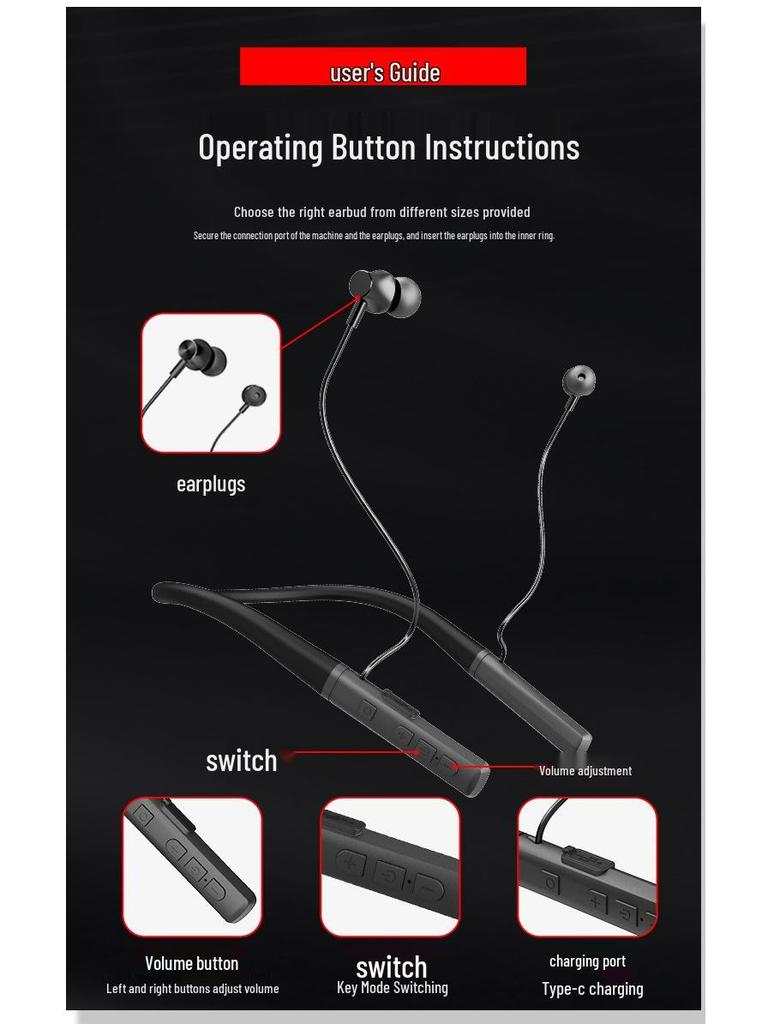 Senior Neckband Noise-Cancelling Bluetooth Hearing Aid, Self-Fitting, 64-Channel, High Power