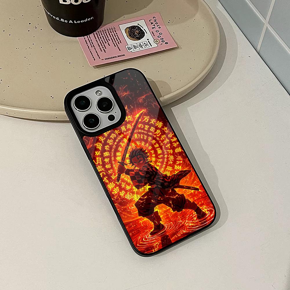 Anime Demon Slayer Phone Case for Iphone 17 16 15 14 Air 13 12 11 Pro Max Mini Plus Fundas Shell PC+TPU Cover