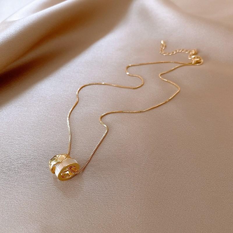 Korean fleece rope color artificial tiger's eye stone bag necklace niche design sweater chain retro necklace