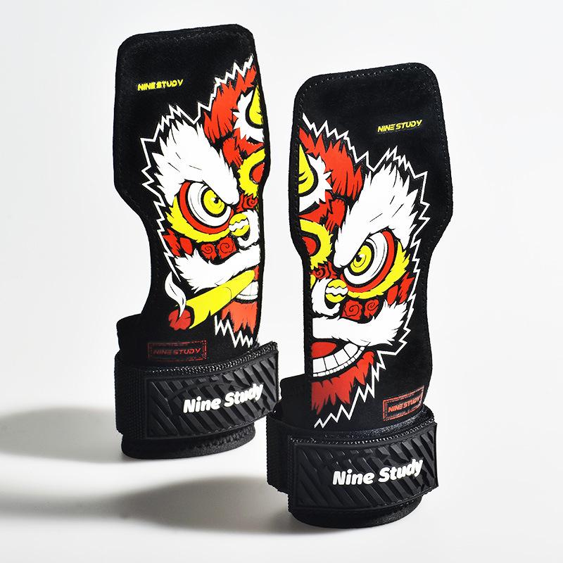 

Кожаные перчатки для спортзала, противоскользящие подушечки для поднятия тяжестей, становая тяга, перчатки для тренировок, фитнеса, подтягивающие нарукавники, защита Red