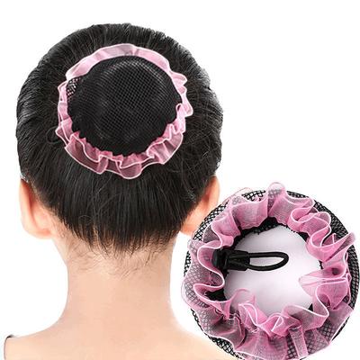 New Kids Hair Circle Girls Adult Disc Cover Invisible Dance Head Flower Hair Accessories Women's Mesh Drawstring