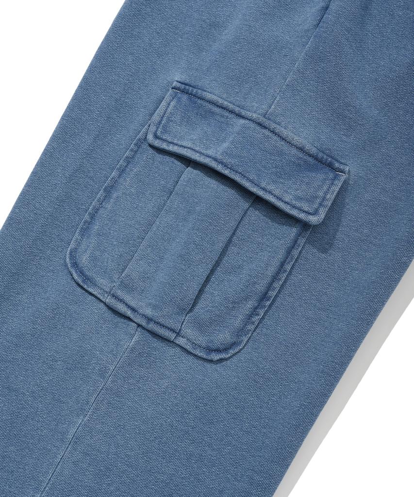 WACKY WILLY Women'S Semi-Wide Washed Cargo Pants Blue