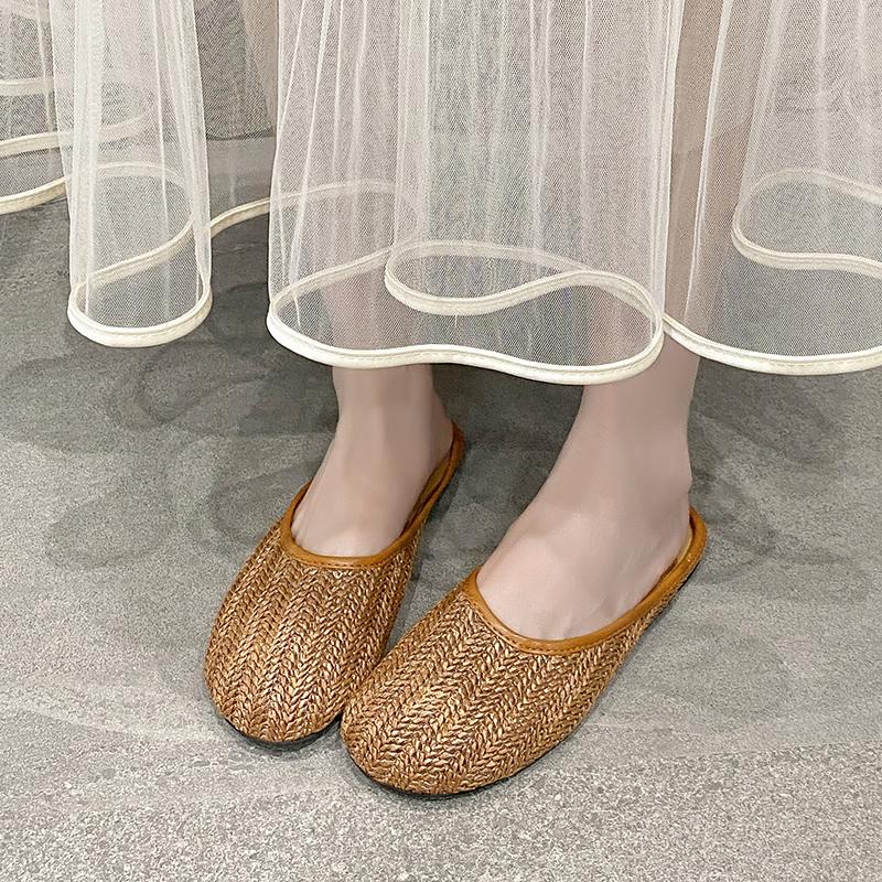 Fashion 2025 Hot Sale Ladies Shoes Closed Toe Women's Slippers Fashion Outdoor Daily Summer New Light Comfortable Concise Flat Slippers
