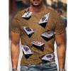 Men's Novelty Funny T-Shirt 3D Print Poker Cards Graphic T Shirts For Men Casual Short Sleeve Tee Tops Streetwear Mens Clothes