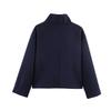 Womens Short Wool Blend Coat With Button Detail Stand Collar Street Style Winter Outerwear