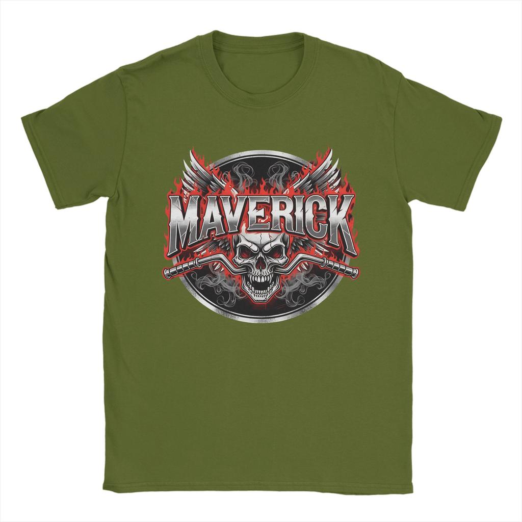 Hipster Maverick Skull Rider TShirts for Unisex Crewneck  Cotton T Shirts  Short Sleeve Tee Shirt Classic Tops