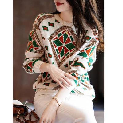 Demanana Women's Geometric Knit Sweater