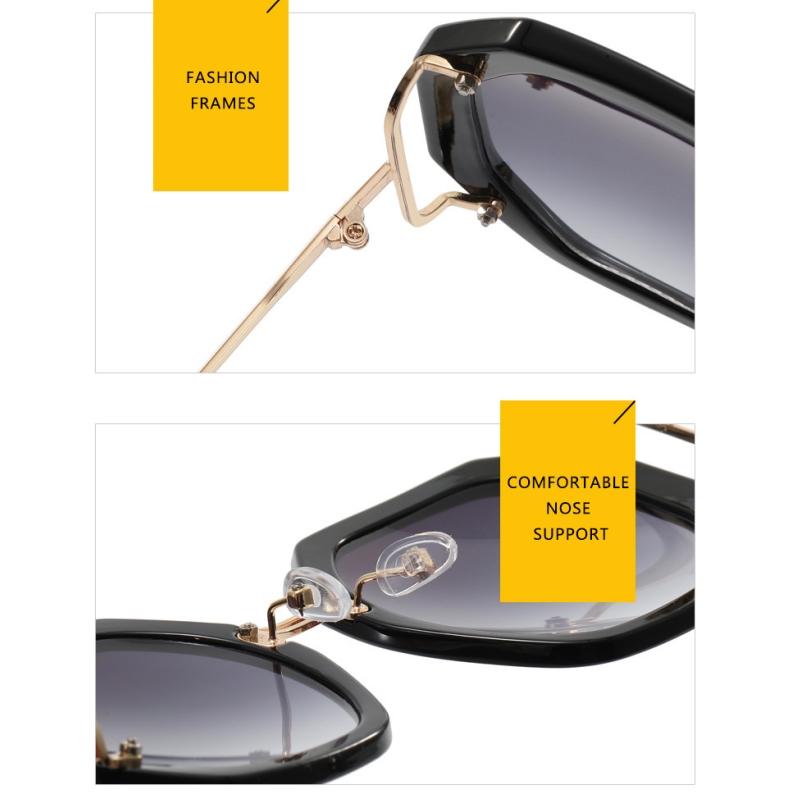 Ochelari de soare de damă Protecție solară Protecție UV Personalitate de modă Ochelari de soare retro poligonali Trage în stradă Formă concavă Ochelari de conducere pentru navetă