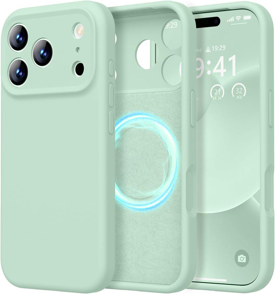 Compatible with the New iPhone 17 Pro Max Magnetic Liquid Silicone Phone Case, Apple 16 Full-coverage Shockproof Protective Case