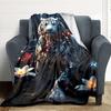 1pc White Tiger Print Blanket Lightweight Flannel Blanket Throw Blanket For Sofa, Bed, Travel, Camping, Livingroom, Couch, Chair, And Bed yy2509026222