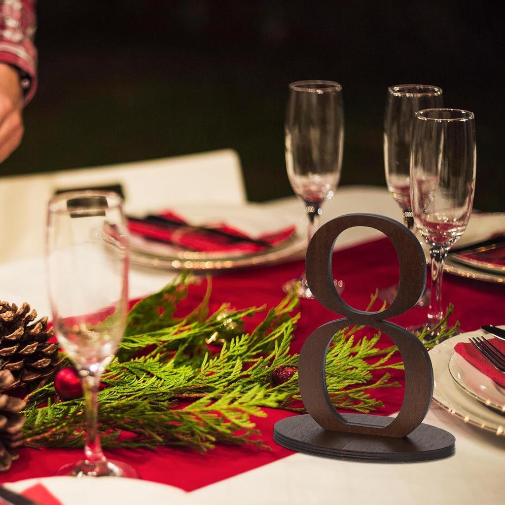 Wooden Table Numbers 1-15 with Oval Base Table Numbers for Wedding Reception 5 Inch High Gold Rustic Table Numbers Wedding Table Signs Holders Table