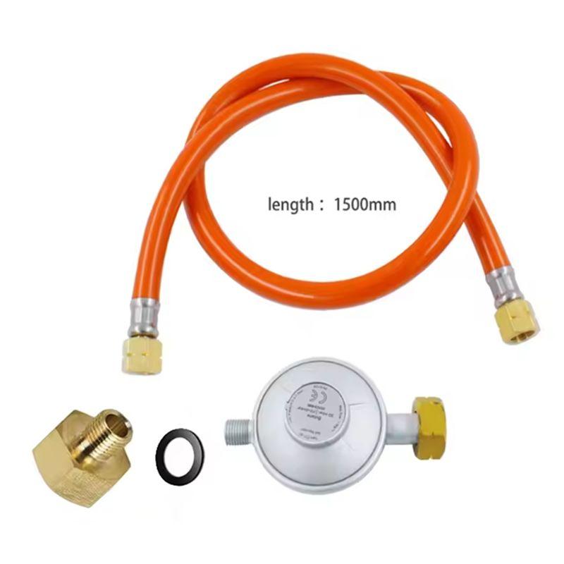 A60zdurable Gas Regulator, Accessory,1/2Inch Adapter, Part, Metal Hose Fittings, Connector,5Ft Hose For Heaters Steak Ovensmay