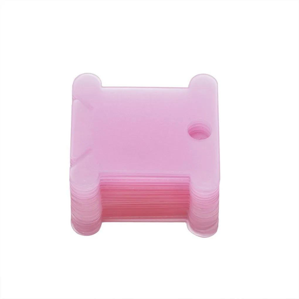 

20PCS/50PCS/100PCS/120PCS Plastic Bobbins Spool Thread Card Embroidery Floss DIY Stitch Organizer Holder Sewing Tools 20PCS рожевий