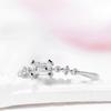 1Pc Fashionable Inlaid 7 Exquisite Square Synthetic Zircon Simple Style Rings