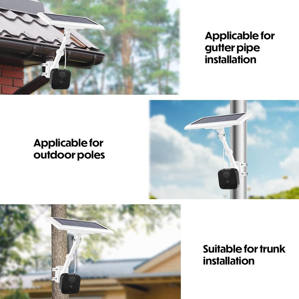 Wasserstein Universelle Mastmontage für Kameras und Solar Kompatibel mit und Eufy Kameras 2-in-1 Panels, Wyze, Blink, Ring, Arlo, (Weiß)