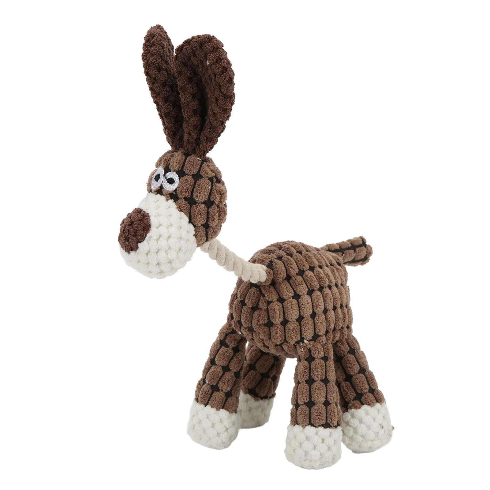 

Пищащая игрушка для домашних животных, интерактивная, прочная, плюшевая игрушка для чистки зубов для собак маленьких, средних и больших пород, бежевого цвета