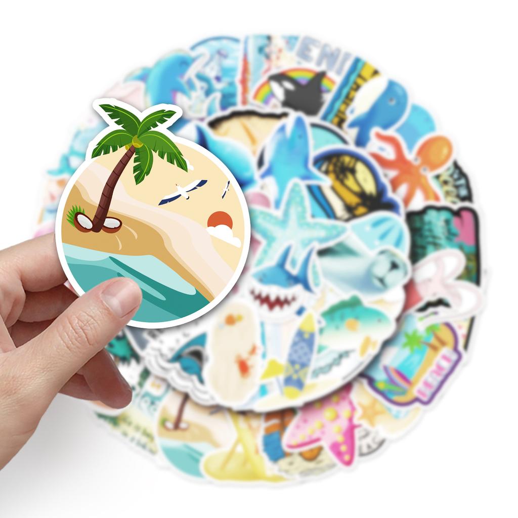 50 Photos of Marine Cute Bio DIY Decorative Notebook Hand Account Suitcase Scooter Car Graffiti Stickers