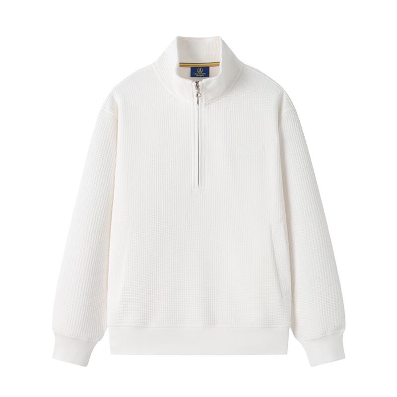 NVG·YOUNG Men's Waffle Knit Half-Zip High-Neck Sweatshirt