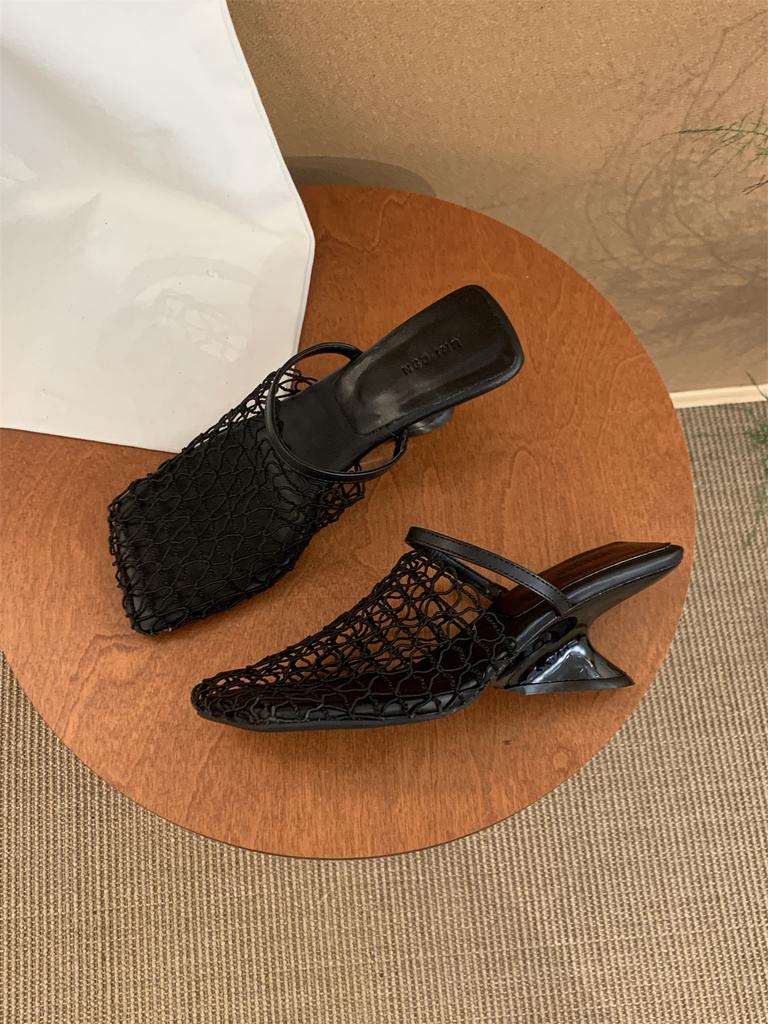 Slip On Elegant Outdoor Slippers Summer Designer Narrow Band Wedges Heel Women Slippers Casual Outdoor Dress Ballet Mules Shoes