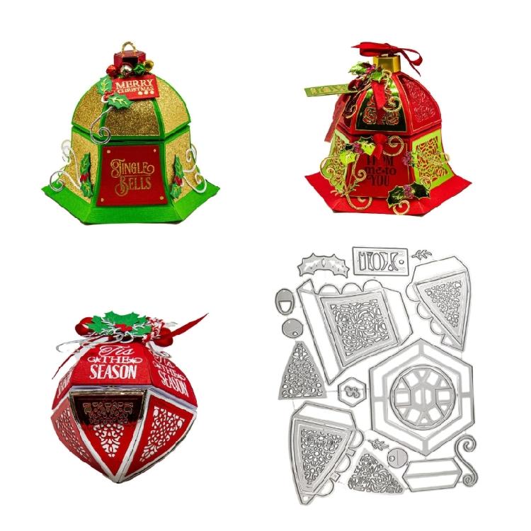 Christmas Pendant Metal Die Cuts Template Molds Christmas Bells Cutting Dies for Scrapbooking Cards Making Decorations