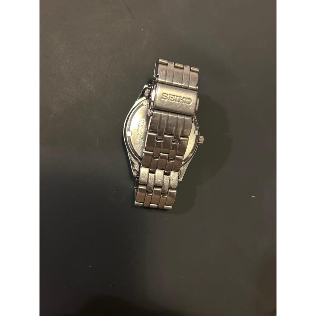 Used SEIKO SOLAR men's watch day date silver made in Japan