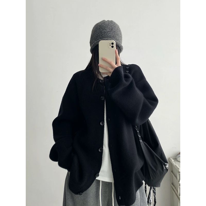 2026 Spring New Plus Size Women's Sweater Cardigan Coat Mid-Length Slimming Lazy Style Knitted Top