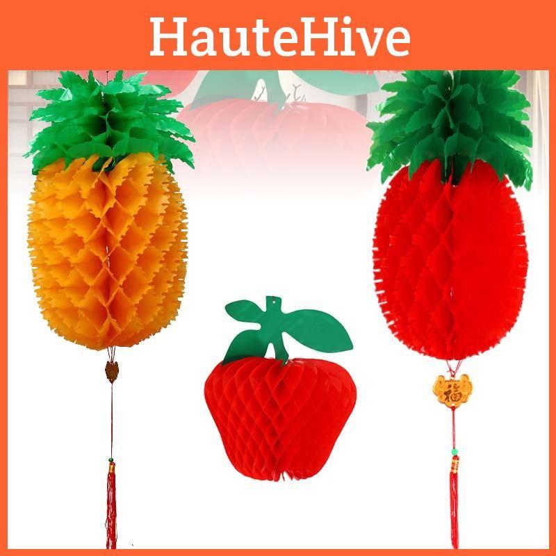 Apple Pineapple Lanterns Hanging Decorations Happy New Year Chinese Fruit Cny
