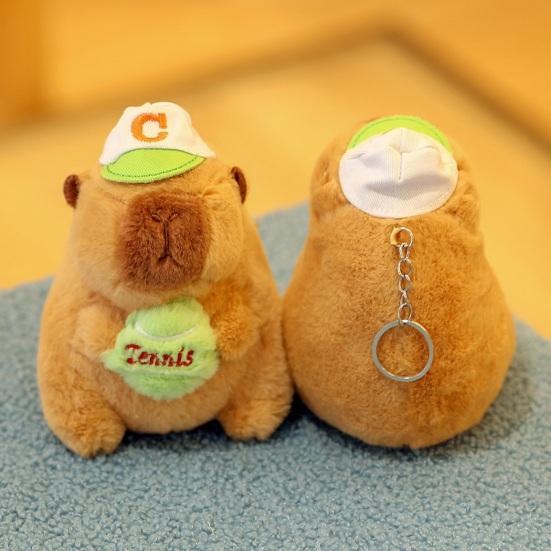 Plush Capybara Keychain Stuffed Animal Doll Key Ring Holder DIY Handbag Pendant Backpack Decoration Kids Adults Birthday Gift