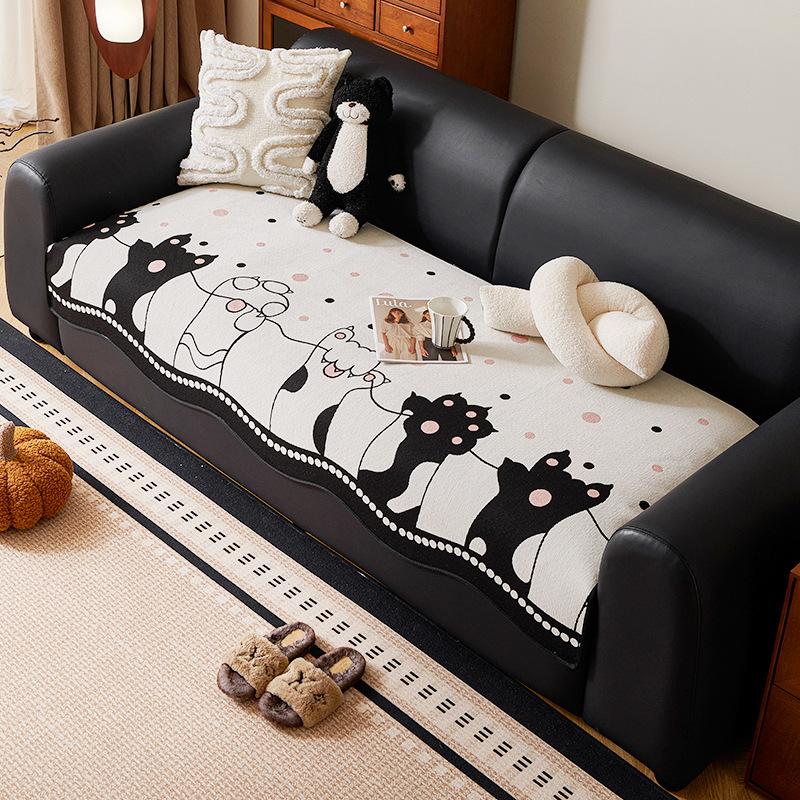 Cartoon Style Special-Shaped Sofa Cushion Is Universal In All Seasons New Straight-Breasted Leather Sofa Seat Cushion Fixed Non-Slip Cover