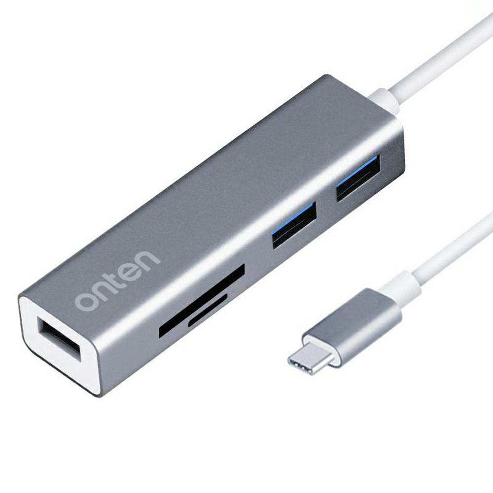 

ONTEN 9597 Type C to USB 3.0 Hub 5 In 1 Aluminum Alloy Expansion Dock SD TF Card Reader A