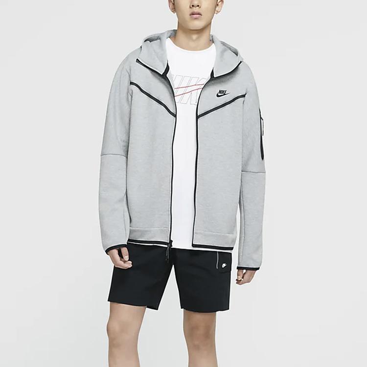 Nike Sportswear Tech Fleece Full-Zip Hoodie (Asia Sizing) Dark Grey Heather Men Streetwear CU4490-063