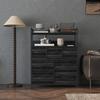 Rustic Chest of Seven Fabric Drawers - Black
