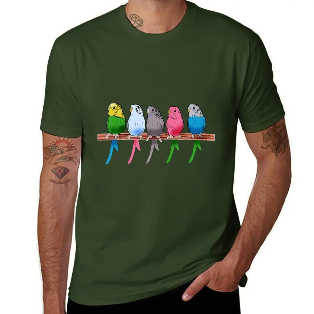 Funny Budgie Pet Bird Parakeet Graphic Budgerigar Gift TShirt Aesthetic Clothes Cute Tops Men T Shirts 2025 New Model