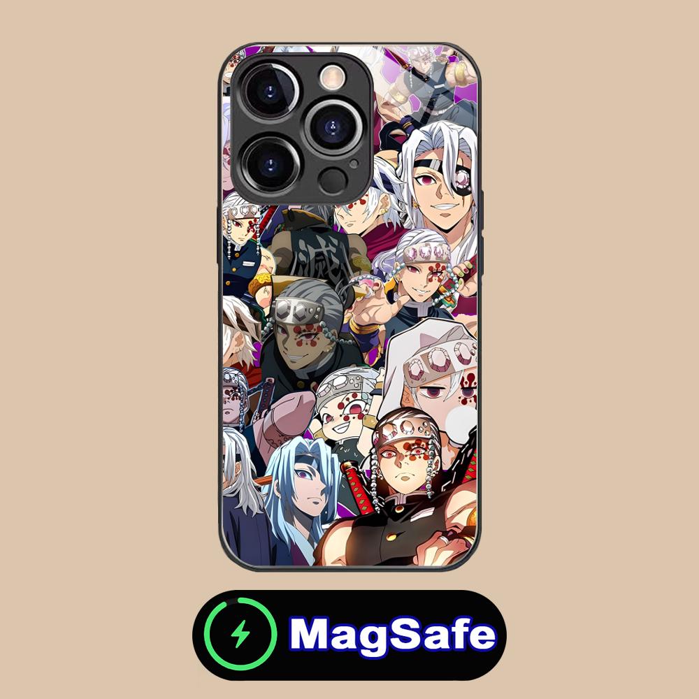 Demon Slayer Tengen Uzui Phone Case for iPhone 16 15 14 13 12 11 Pro Max Plus Mini MagSafe Glass Colour Printing Pretty Luxury
