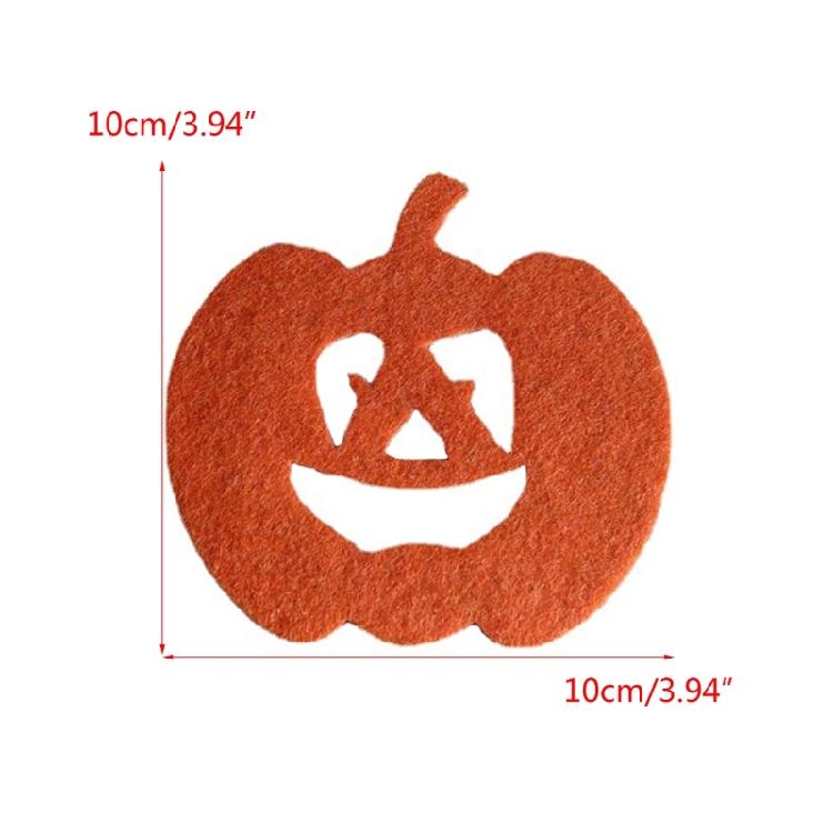4Pieces Coaster Cup Drink Coaster Mat Pad Hot Table Halloween Pumpkins Felt Cups