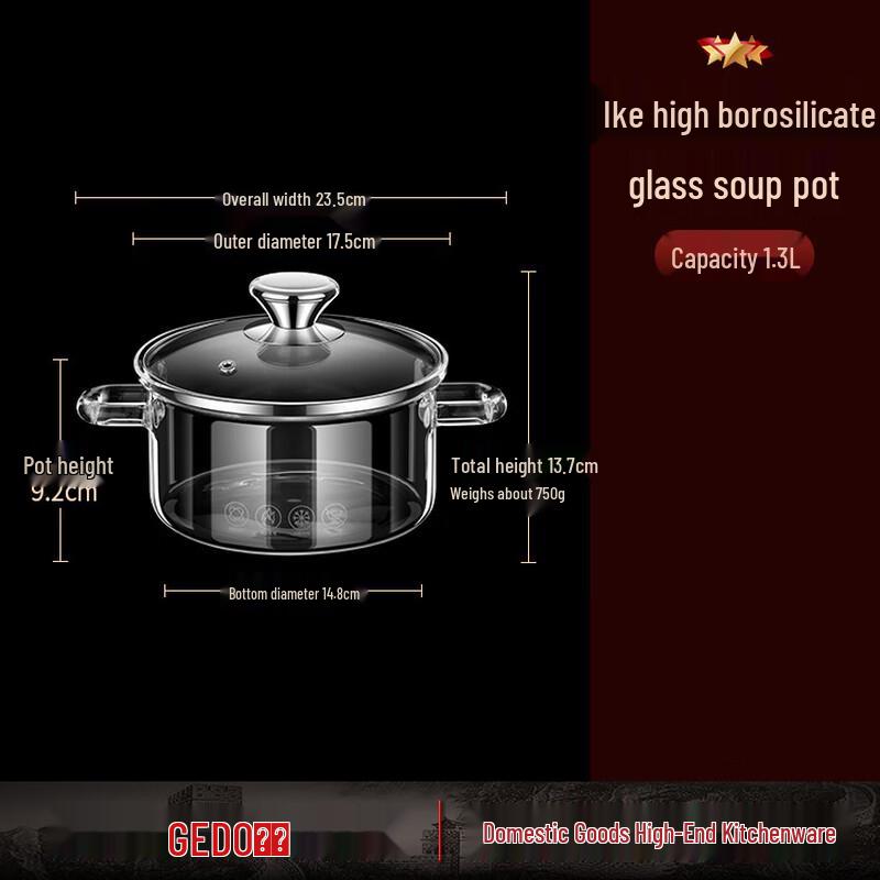 High Borosilicate Glass Soup and Stew Pot