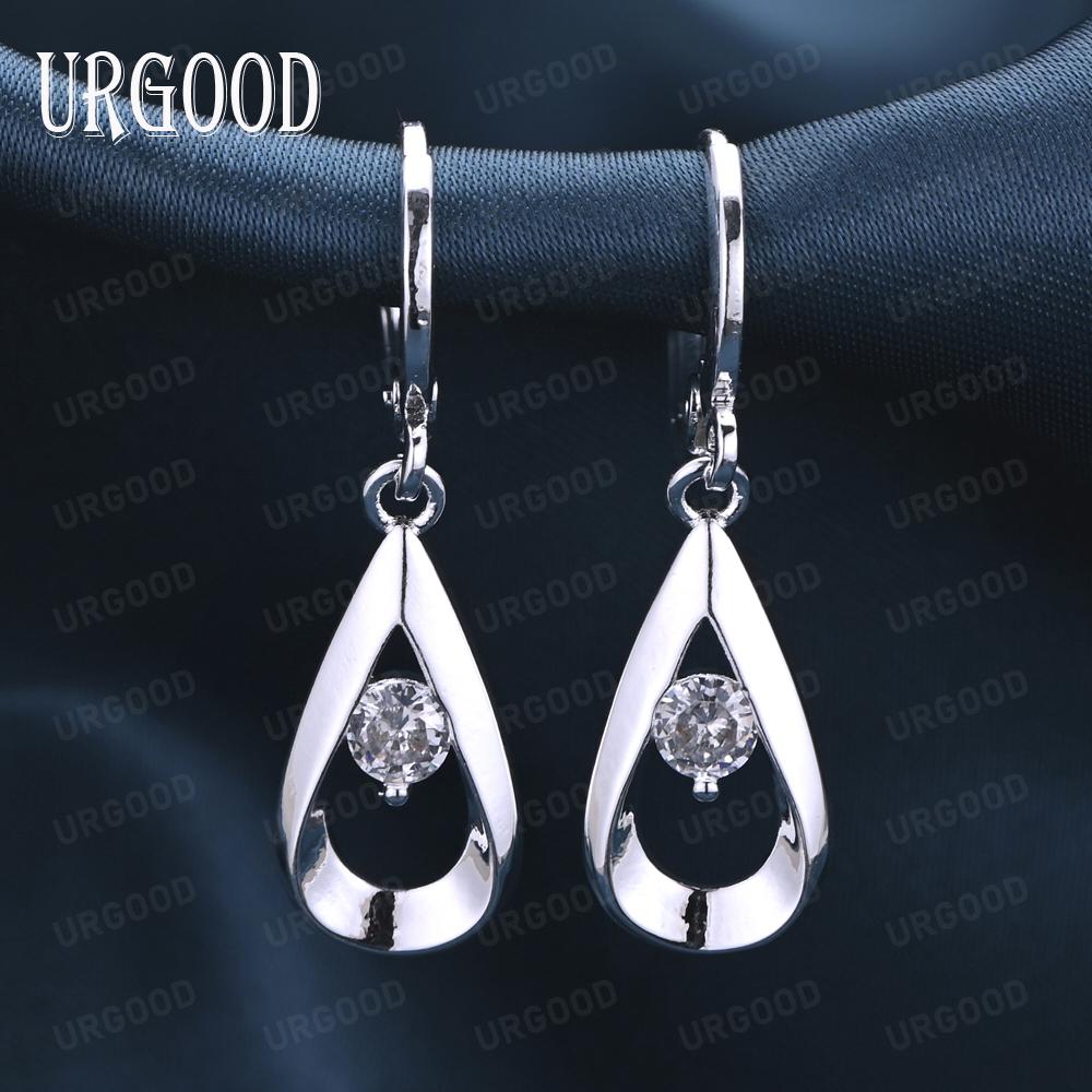 925 Sterling Silver AAA Zircon Water Droplets/raindrops Piercing Earrings Fashion Wedding Jewelry