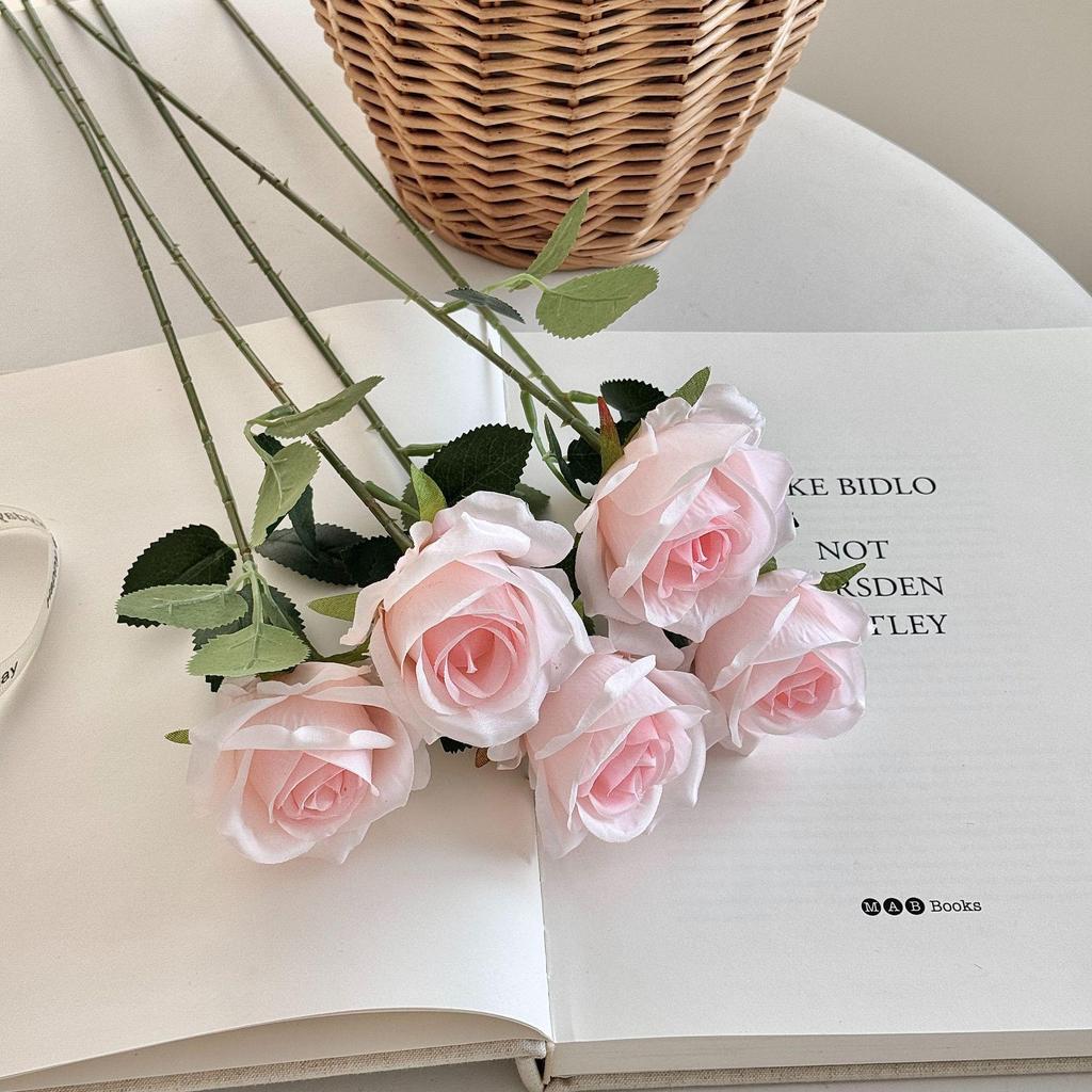Realistic Single Rose Artificial Flower for Vase Decor