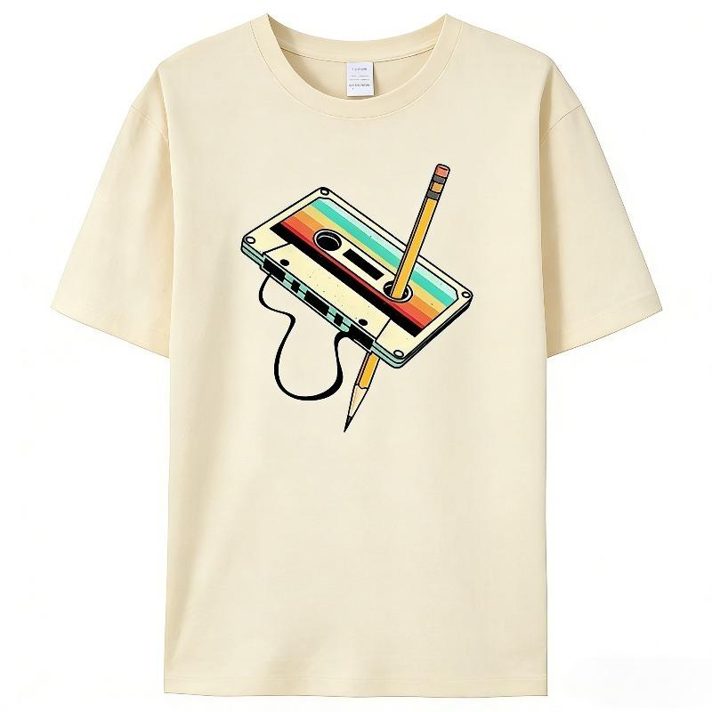Unisex Short Sleeve Vintage TShirt Clothing Vintage Outdoor Fitness Breathable Fabric Hip Hop Simple StylishComfortable Round Neck