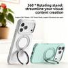 For Magsafe Magnetic Phone Case for iPhone Air 16 15 17 Pro Max with Rotating Holder Ring Soft Silicone Ripple Protection Cover